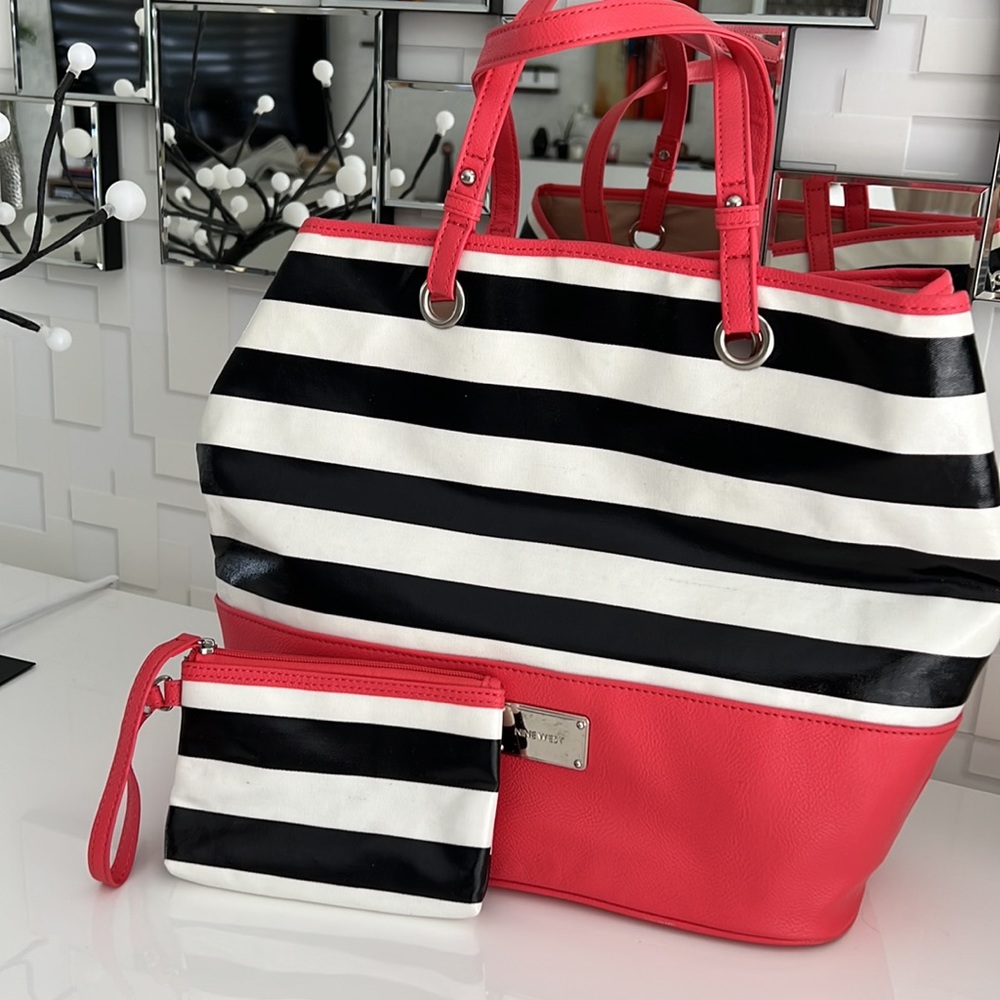 Nine West Stripe Coated Tote Bag